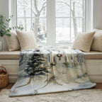 Christmas Church Throw Blanket - Snowy Winter Wonderland Gift