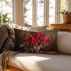 Weihnachtsstern-Dekokissen – Rotes Festtagskissen