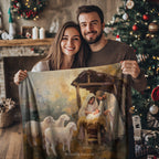 Nativity Christmas Throw Blanket - Holy Family Manger Gift
