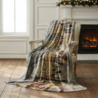 Vintage Christmas Eve Village Throw Blanket - Snowy Tree Town Square Gift