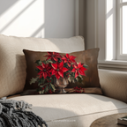 Weihnachtsstern-Dekokissen – Rotes Festtagskissen