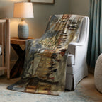 Vintage Christmas Eve Village Throw Blanket - Snowy Tree Town Square Gift