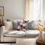 Coussin décoratif en forme de cœur abstrait | Design romantique et coloré | Cadeau idéal pour la Saint-Valentin