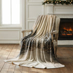 Snowy Pine Forest Throw Blanket - Winter Wonderland Lights Gift