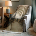 Snowy Pine Forest Throw Blanket - Winter Wonderland Lights Gift