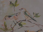 Leinwandbild „Pastellfarbene Singvögel“ – Neutrale botanische Zweige, Frühlingshaus, Natur-Tier-Vogel-Dekoration