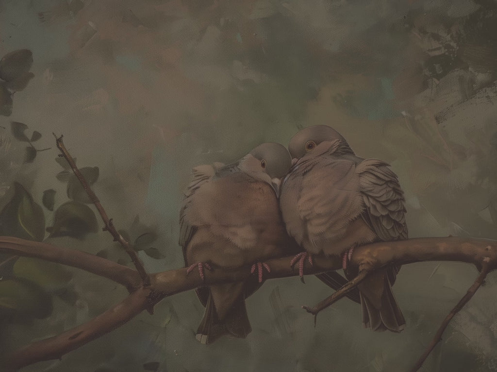 Mourning Doves Throw Blanket - Romantic Bird Art Nature Wildlife Gift