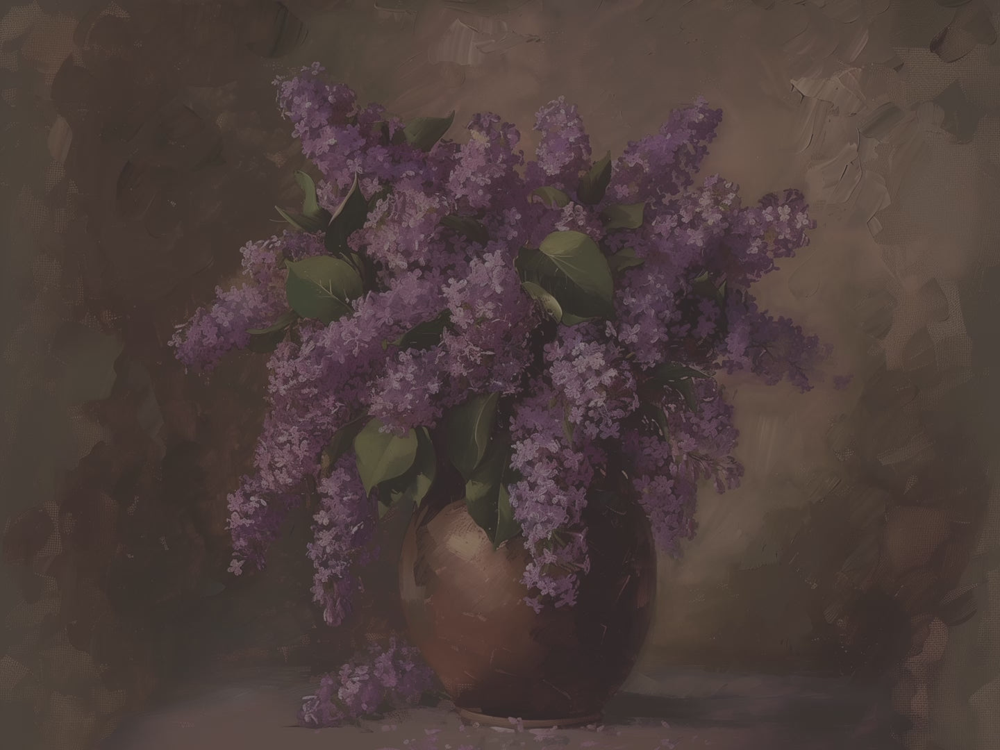 Fliederstrauß-Leinwandbild | Lila Blumendruck | Landhausdeko