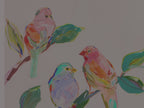 Wild Birds Canvas Wall Art | Colorful Songbirds on Tree Branch | Vibrant Nature Decor Gift