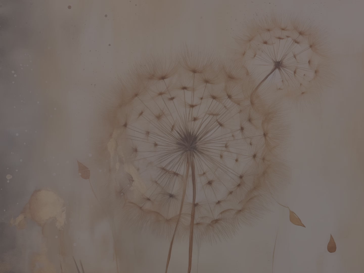 Moody Dandelion Hardcover-Notizbuch – Mattes Notizbuch mit botanischen Motiven, Blumenmotiven, Kunsttagebuch, florales Geschenk