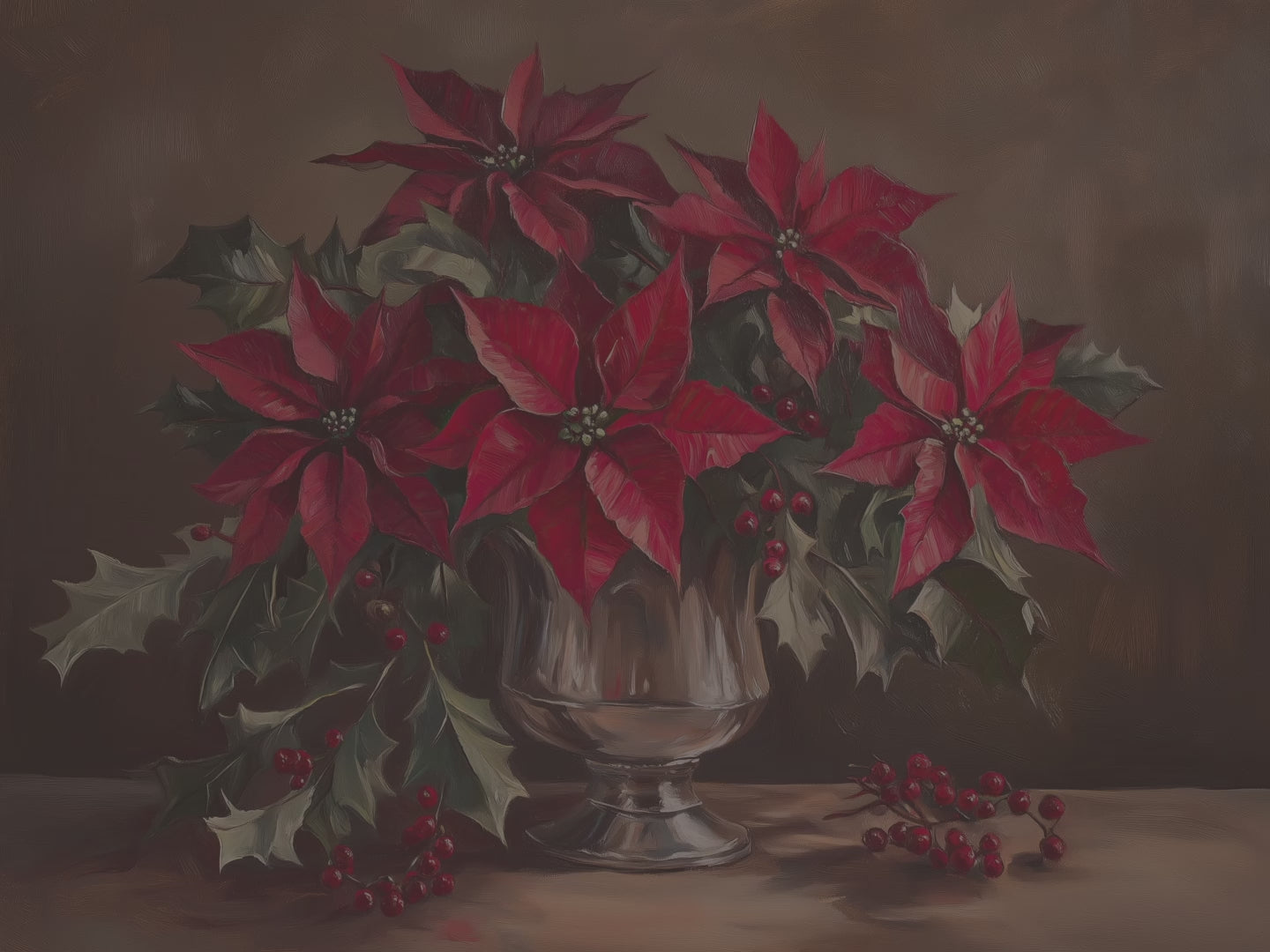 Weihnachtsstern-Dekokissen – Rotes Festtagskissen