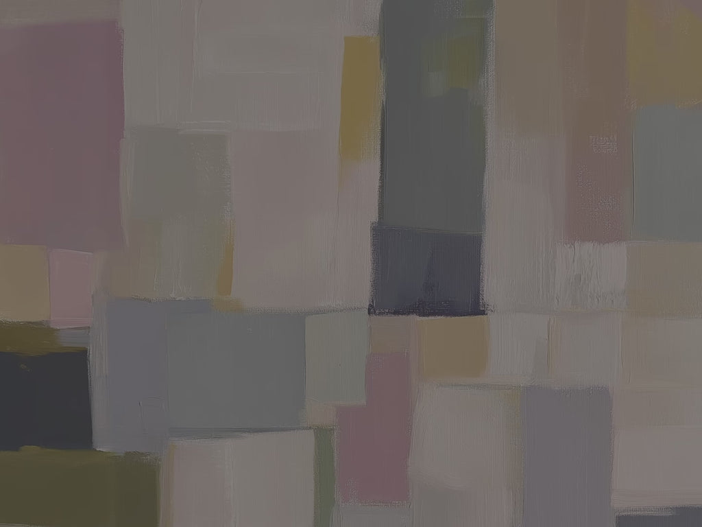 Pastellfarbenes geometrisches Leinwandbild – Abstrakter moderner minimalistischer Druck in sanften Farbblöcken