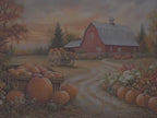 Autumn Pumpkin Farm Hardcover Journal - Red Barn Sunset Country Road Harvest Notebook Gift