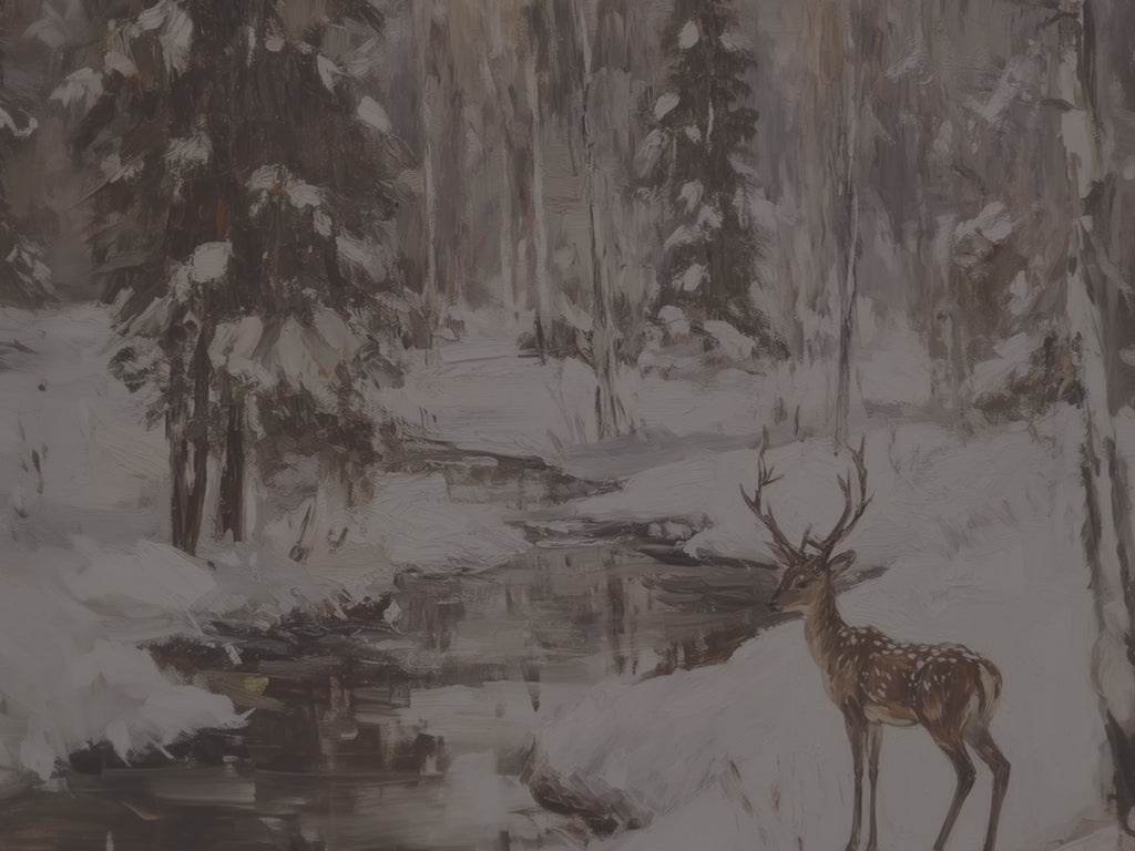 Winterwald-Hirsch-Notizbuch (gebunden) – Natur, Wald, Holiday Creek, rustikales Waldmotiv