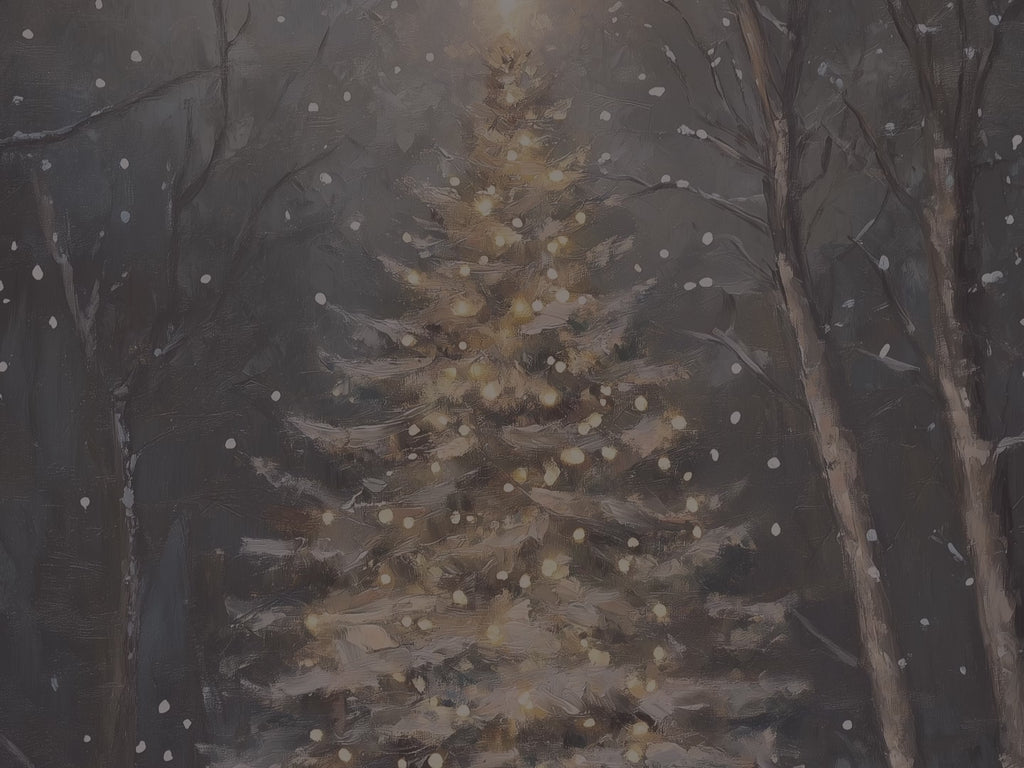 Magischer Weihnachtsbaum im Wald – Hardcover-Notizbuch mit leuchtendem Weihnachtsbaum, winterlichem Waldmotiv