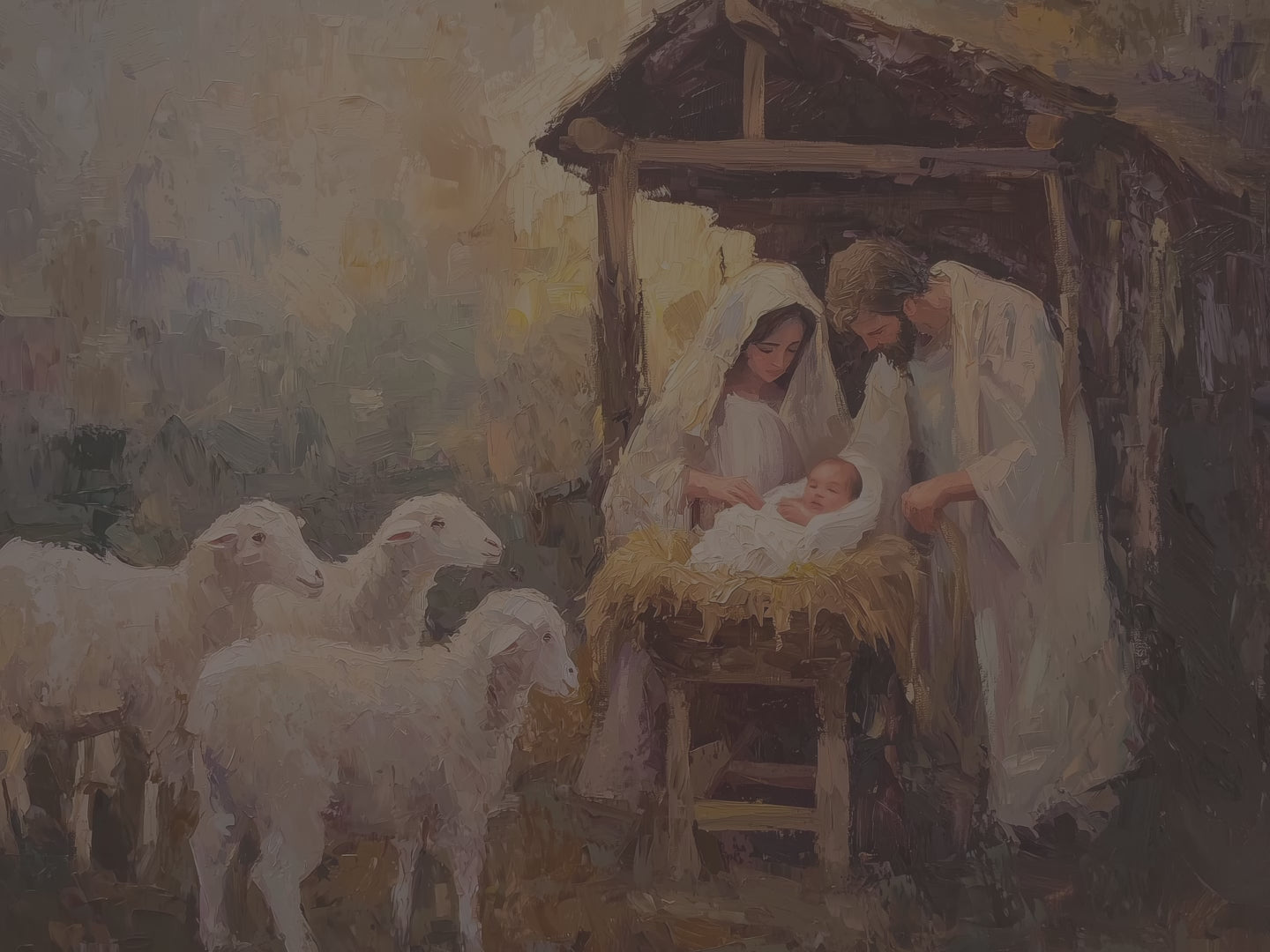 Nativity Christmas Throw Blanket - Holy Family Manger Gift