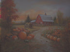 Autumn Pumpkin Farm Throw Pillow and Case - Red Barn Fall Harvest Landscape Country Decor Gift