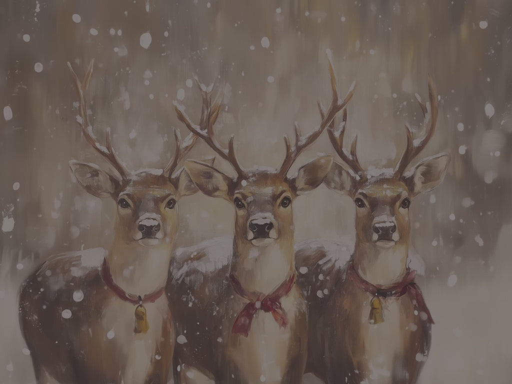 Weihnachtskissen mit Rentiermotiv – Rustikales Rentierkissen für die Winterhütte