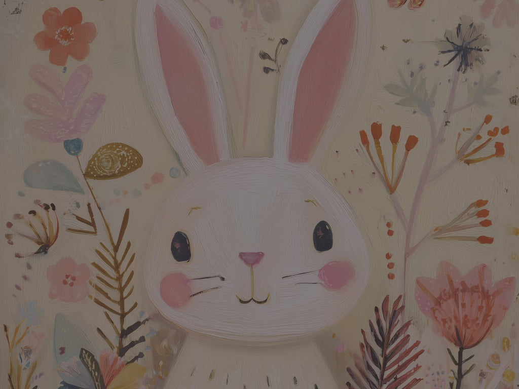 Whimsical Easter Bunny Hardcover Journal, Floral Meadow Spring Eggs Design, Cute Pastel Stationery Gift, 8x5.75 Lined Pages Gift