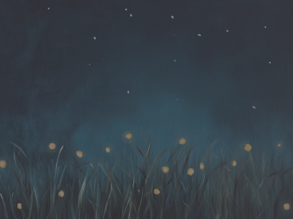 Firefly Meadow Dekokissen – Sternenhimmel mit Glühwürmchen