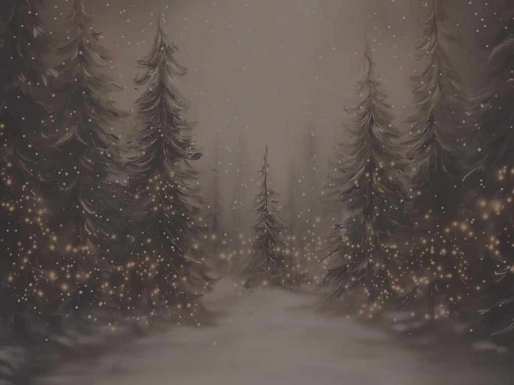 Dekokissen mit Winterwaldmotiv – Gemütliches Kissen mit Weihnachtsbaumbeleuchtung