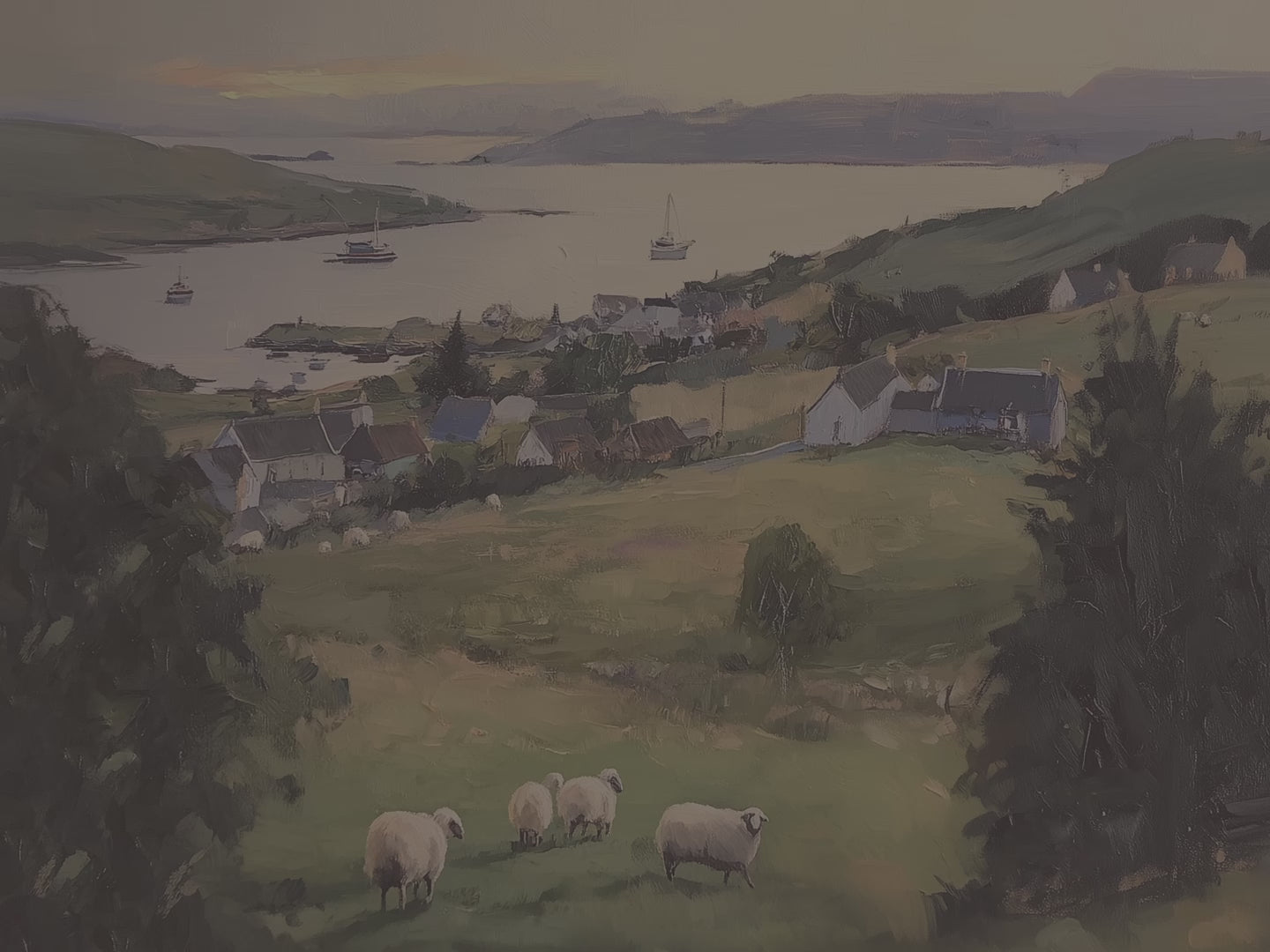 Coastal Sheep Meadow Magnetic Case | iPhone Compatible | Irish Harbor Village Scenic Cover