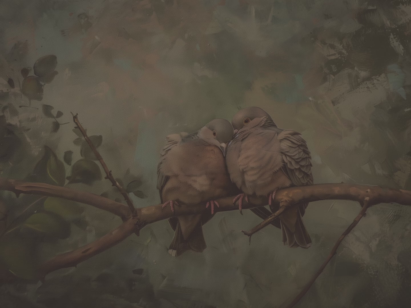 Romantic Dove Throw Pillow and Case - Nature Love Birds Decorative Cushion Wildlife Art Gift