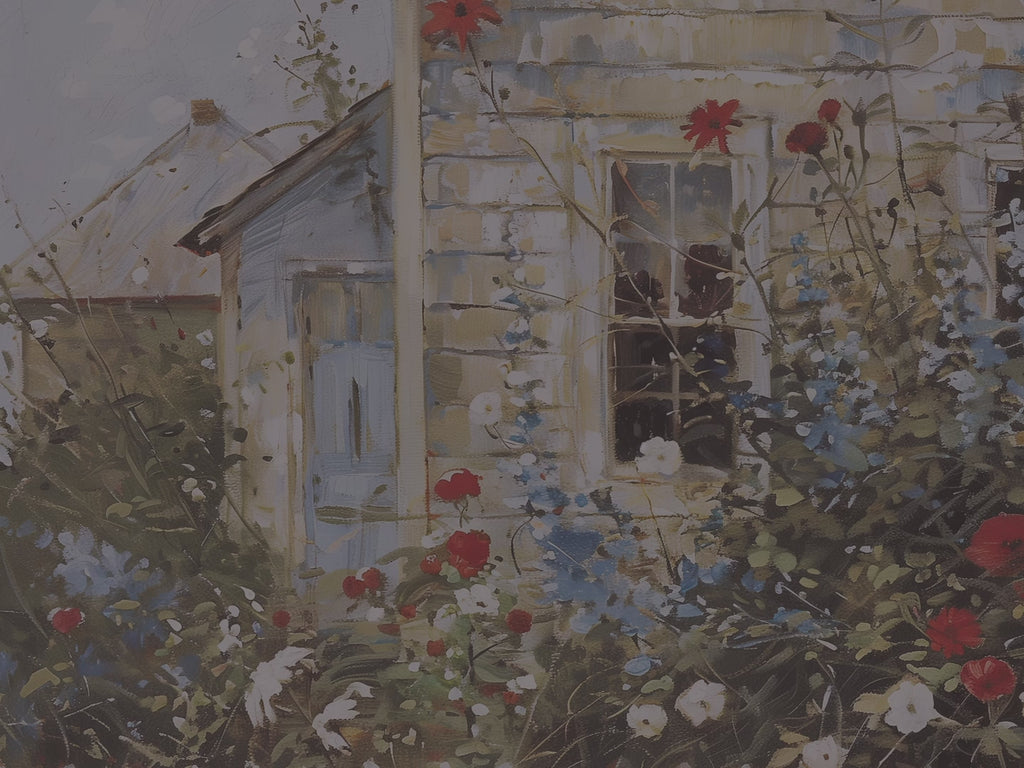 Notizbuch mit Hardcover „Cottage Garden“ – Wildblumen, weißer Zaun, rustikales florales Notizbuch als Geschenkidee