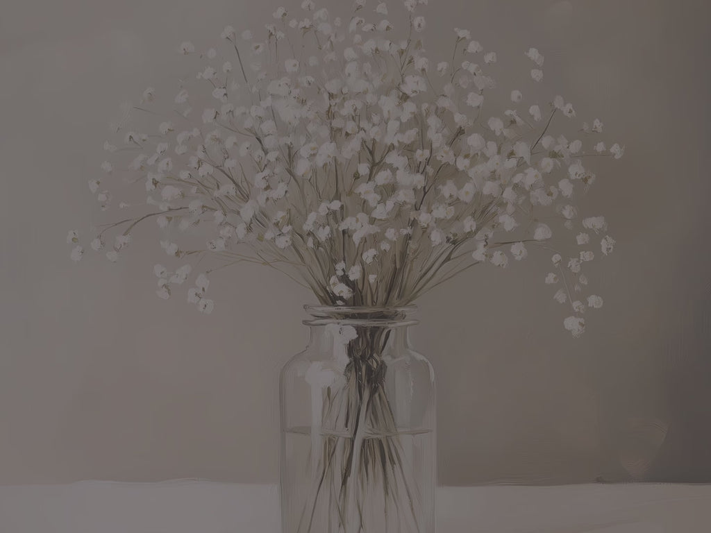 Baby's Breath Hardcover-Notizbuch – Neutrales, minimalistisches Notizbuch mit botanischen und floralen Motiven