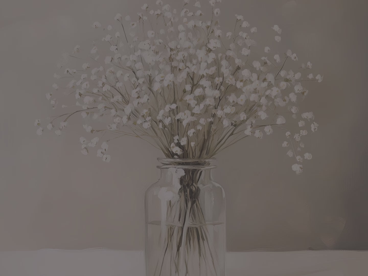 Baby's Breath Hardcover-Notizbuch – Neutrales, minimalistisches Notizbuch mit botanischen und floralen Motiven