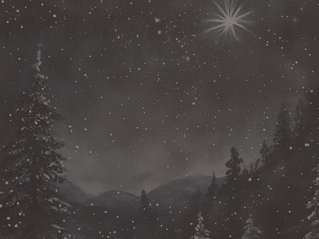 Sternenklarer Winterwald – Hardcover-Notizbuch mit verschneiten Kiefern und himmlischer Kunst, Geschenkidee: Nachthimmel