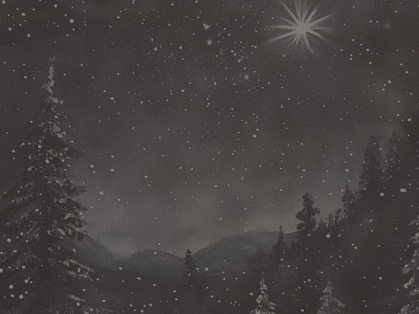 Sternenklarer Winterwald – Hardcover-Notizbuch mit verschneiten Kiefern und himmlischer Kunst, Geschenkidee: Nachthimmel