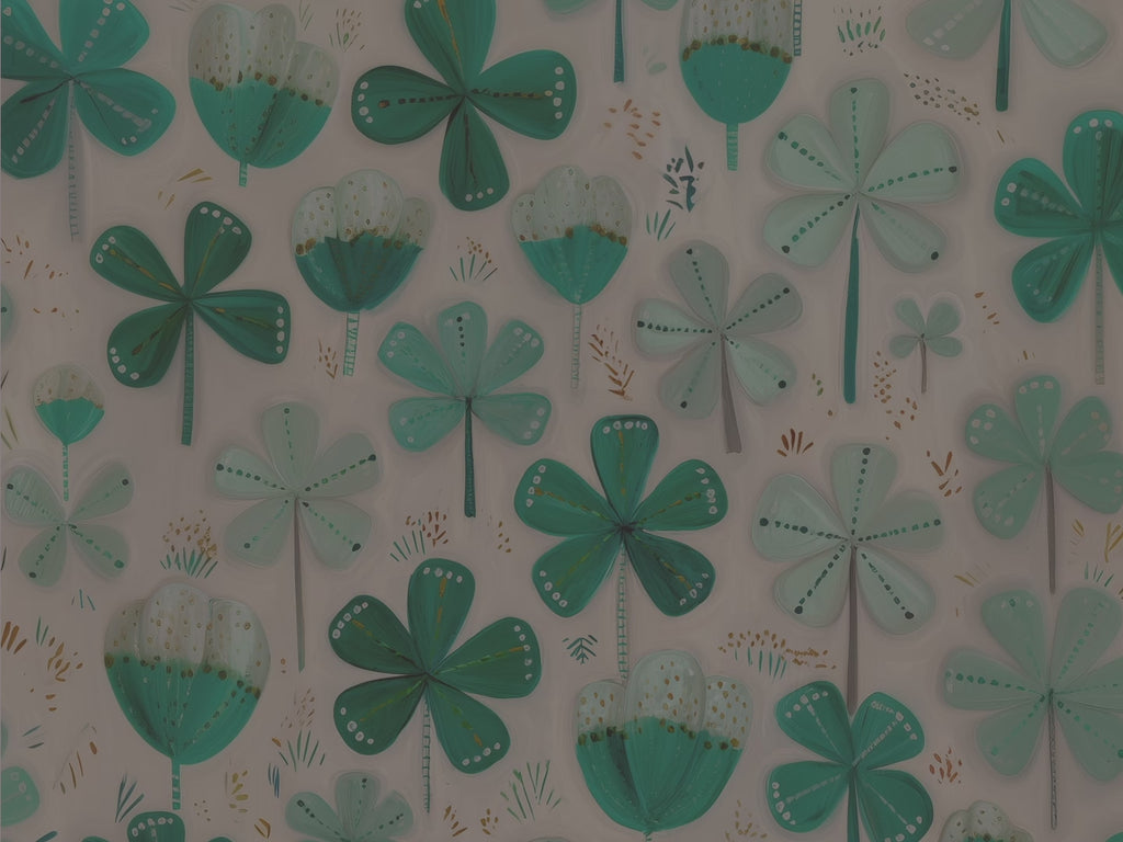 St Patrick Shamrock Clover Throw Blanket, Teal Green Floral Design, Lucky Irish Pattern, Cozy Plush Gift for Kids and Adults