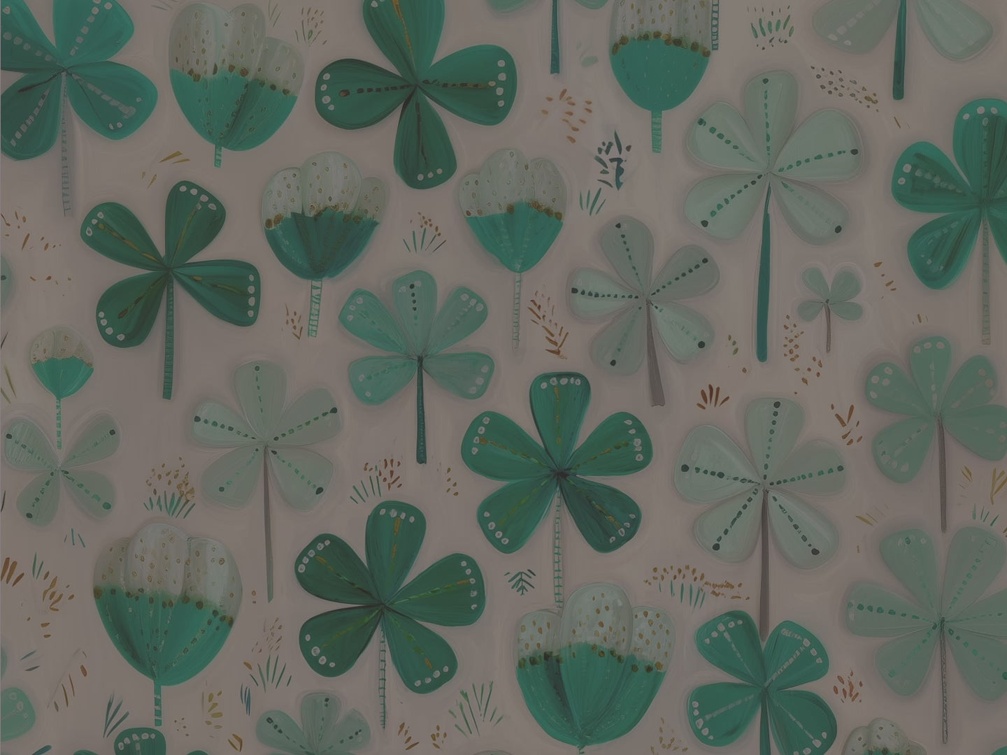 St Patrick Shamrock Clover Throw Blanket, Teal Green Floral Design, Lucky Irish Pattern, Cozy Plush Gift for Kids and Adults