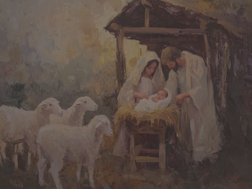 Coussin décoratif Crèche - Coussin de Noël Sainte Famille