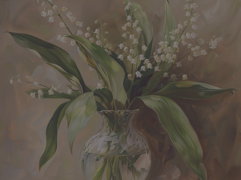 Lily of the Valley Throw Pillow - Floral Botanical Art Cushion