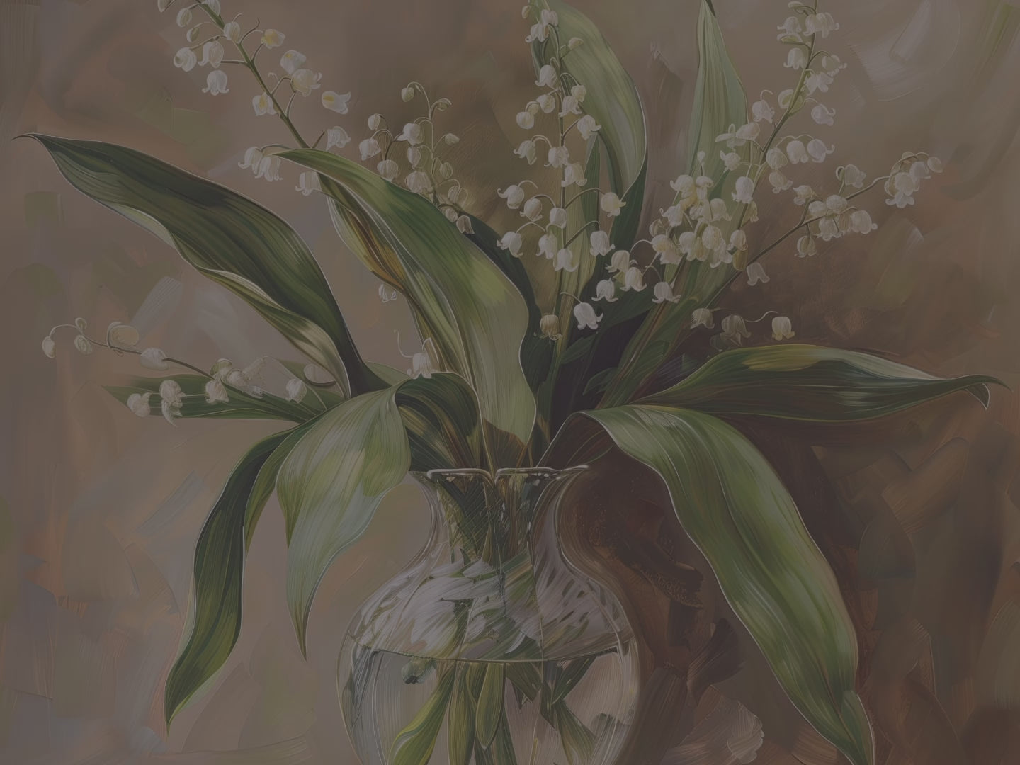 Lily of the Valley Throw Pillow - Floral Botanical Art Cushion