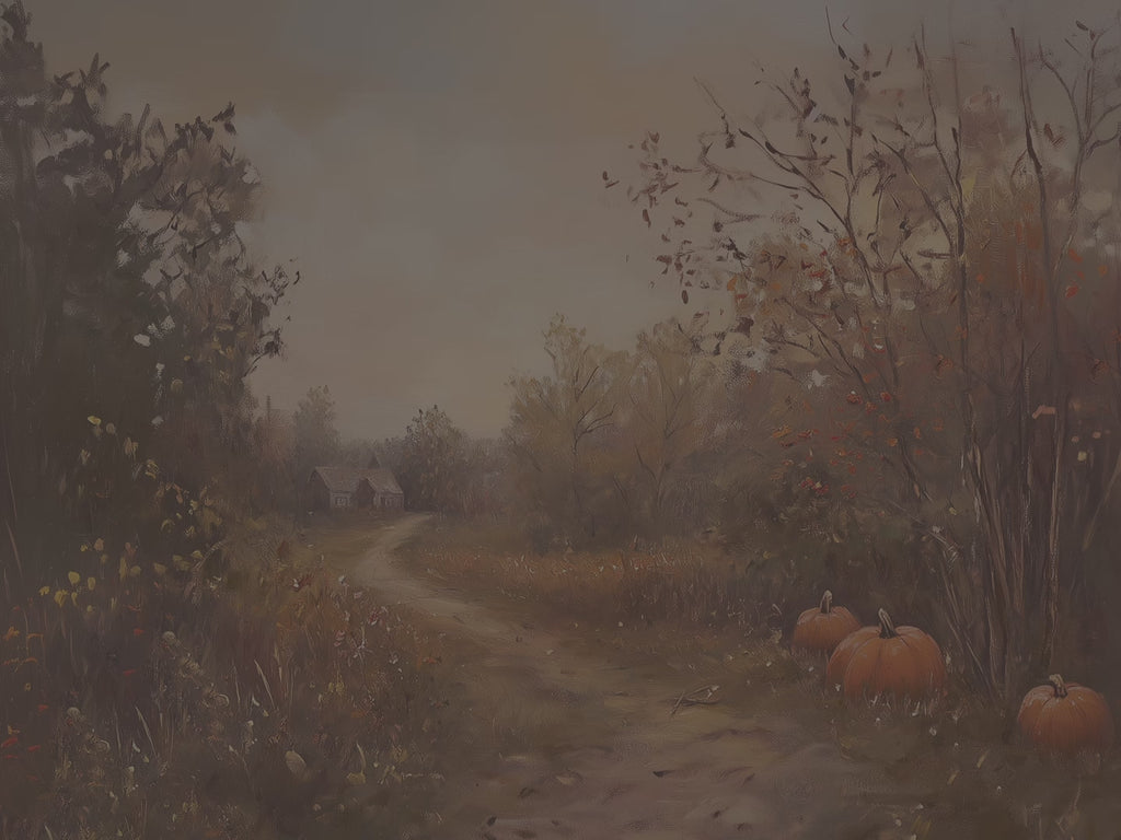 Autumn Pumpkin Path Throw Blanket - Fall Countryside Rustic Gift