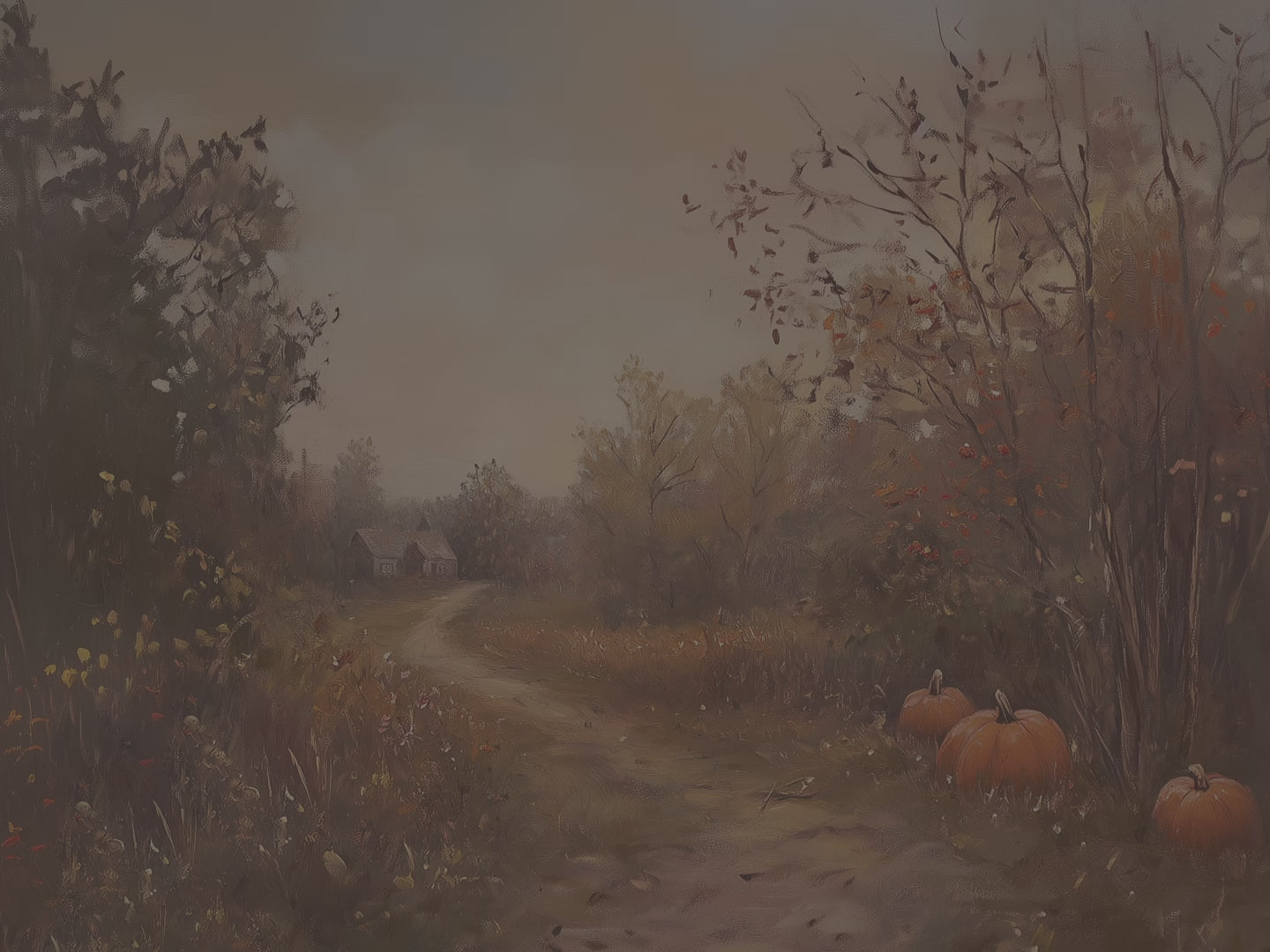 Autumn Pumpkin Path Throw Blanket - Fall Countryside Rustic Gift