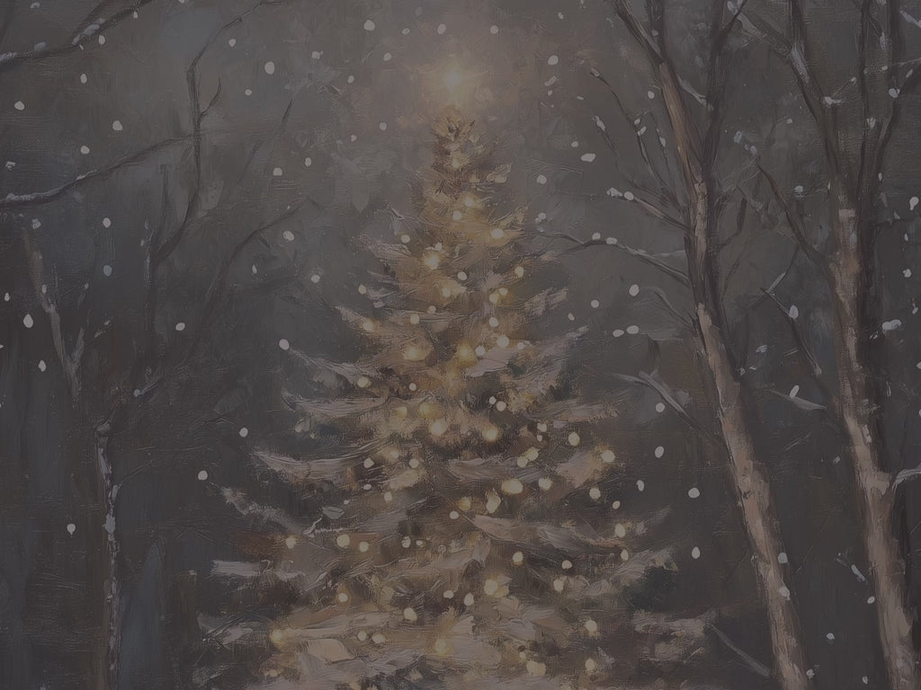 Magical Christmas Tree Throw Pillow | Winter Snowy Forest Scene | Festive Holiday Decor Cushion