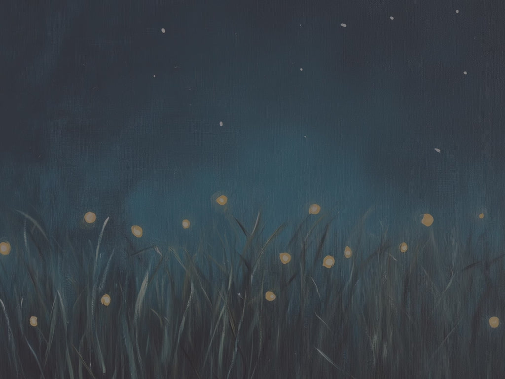 Firefly Meadow Hardcover-Notizbuch – Sternenhimmel, Glühwürmchengras, verspieltes Notizbuch-Geschenk