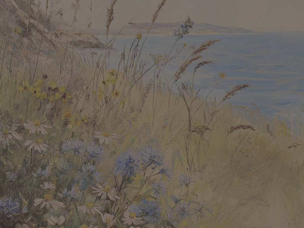 Notizbuch „Küstenwildblumen“ (gebunden) – Notizbuch „Wiesenlandschaft am Meer“, Naturlandschaft, botanisches Geschenk