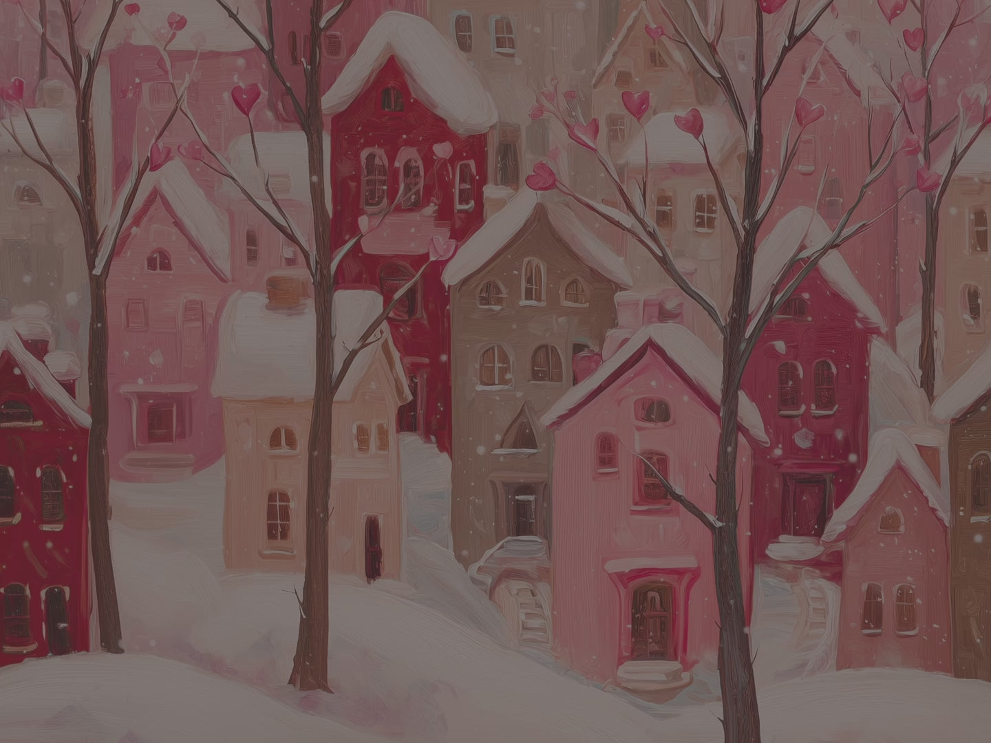 Journal romantique « Village au cœur romantique » | Carnet à couverture rigide | Cadeau de Saint-Valentin