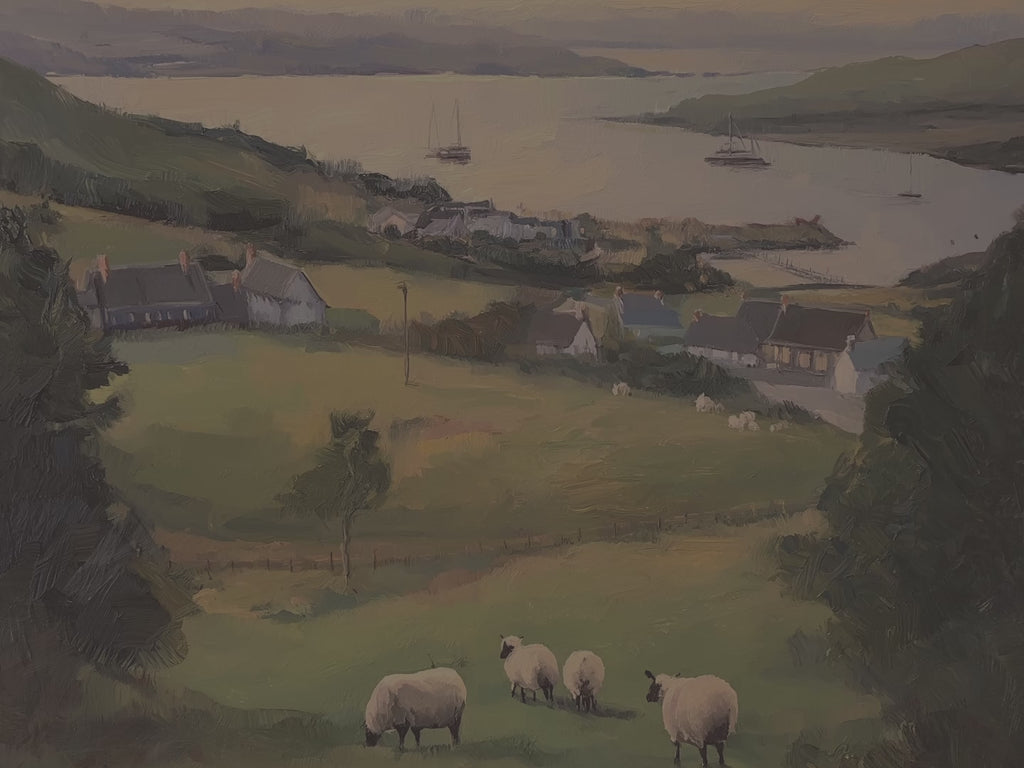 Dekokissen mit Küsten- und Landhausmotiv – Kissenbezug „Sheep Harbor Village“