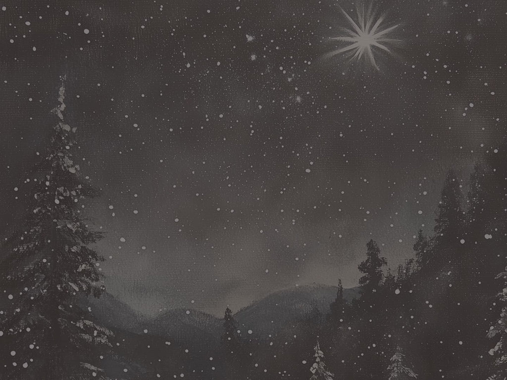 Snowy Winter Forest Throw Blanket - Night Christmas Eve Star Gift