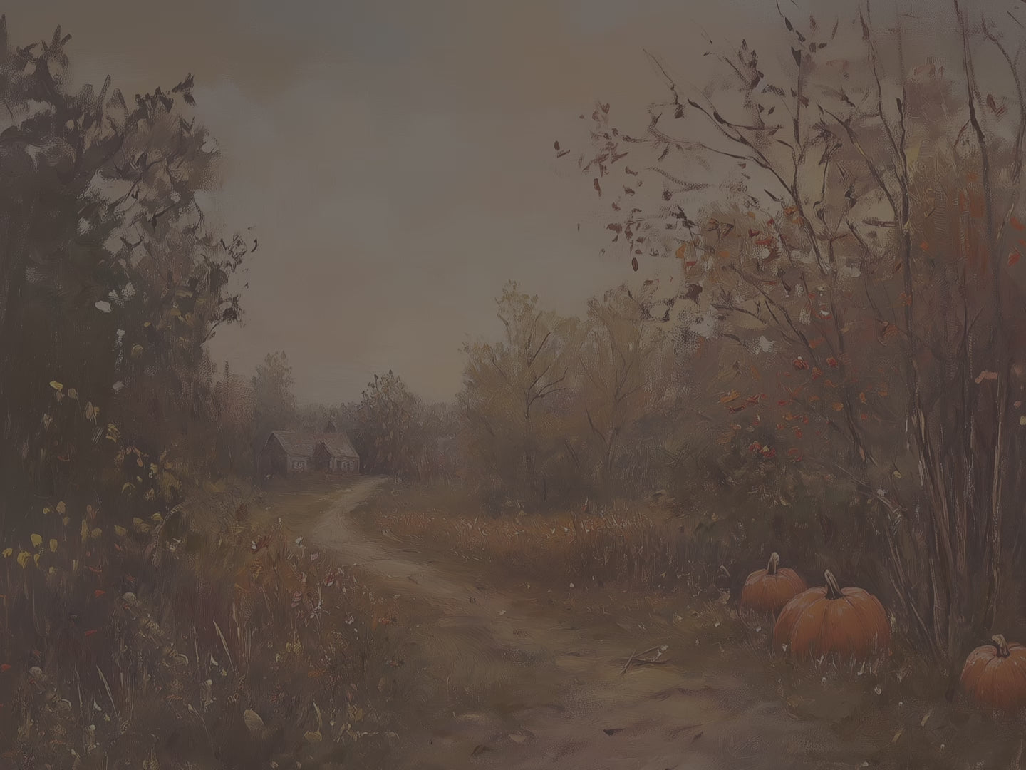 Autumn Pumpkin Path Hardcover Journal - Rustic Fall Cottage Landscape Cozy Writer Notebook Gift