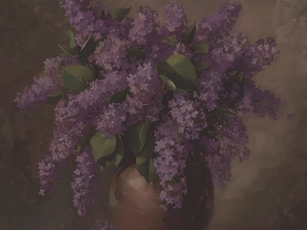 Flieder-Stillleben-Notizbuch (Hardcover) – Lila Blumenstrauß, Vintage-Notizbuch im Landhausstil, elegantes Geschenk