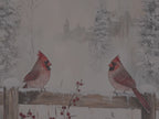 Winter Cardinal Birds Throw Blanket - Snowy Fence Rustic Gift