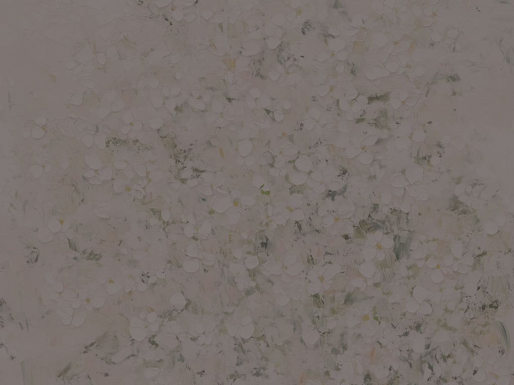 Leinwandbild „Weiße Wildblumenwiese“ – Zartes, neutrales botanisches Naturmotiv