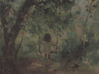 Vintage-Leinwandbild mit Kinderbaumschaukel | Verspielte Waldlandschaft | Nostalgische Kinderzimmerdekoration